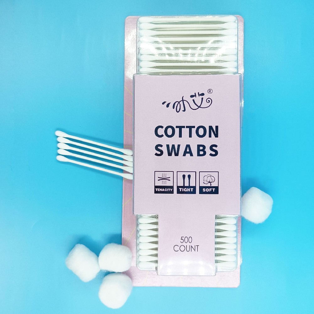 小艾新款棉棒500支吸塑盒实惠装厂家直供美妆清洁纸棒棉签批发