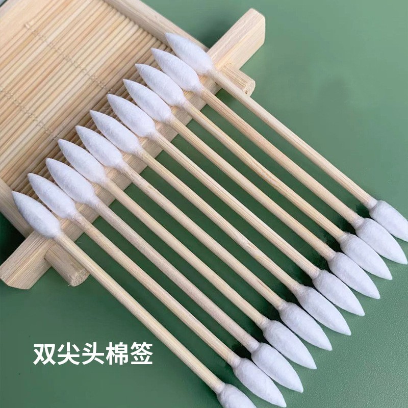美妆清洁双能助手：100支袋装竹棒双尖头棉签，不止是掏耳神器